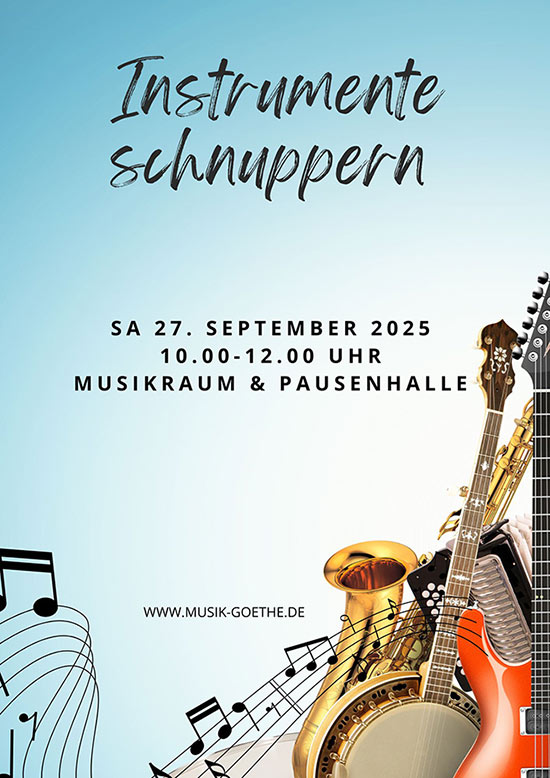 Einladung zu Instrumente schnuppern im Goethe-Gymnasium